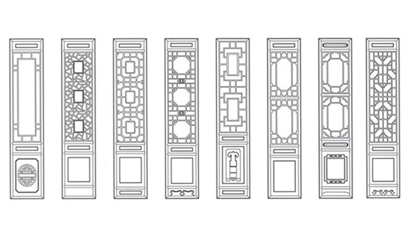 金门喜迎门中式花格CAD设计图样式大全